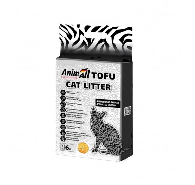 Cоевый наполнитель для кошек AnimAll TOFU Carbon Activ с активированным углем 2,6кг/6л 501536
