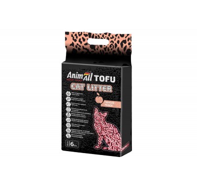 Соєвий наповнювач для кішок AnimAll TOFU Peach (персик) 2,6 кг/6л 500362