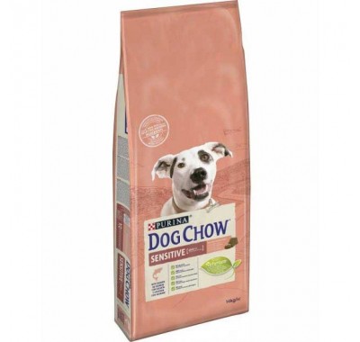 Purina Dog Chow сухий повнораціонний корм для дорослих собак схильних до алергії, з лососем 14 кг