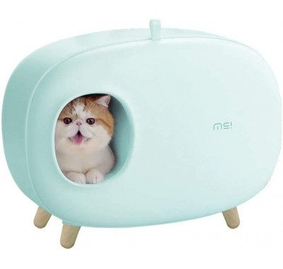 Закритий туалет для кішок Cat litter Box MS Modern, світло-зелений 60х38х45см
