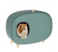 Закритий туалет для кішок Cat litter Box MS Modern, темно-зелений 60х38х45см