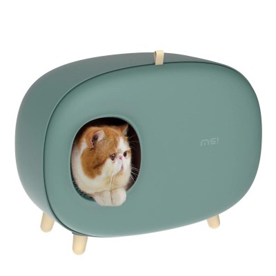 Закритий туалет для кішок Cat litter Box MS Modern, темно-зелений 60х38х45см