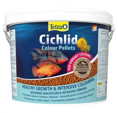 Корм Tetra Cichlid Colour для всіх цихлід, для яскравості забарвлення, 10 л (гранули) 201392