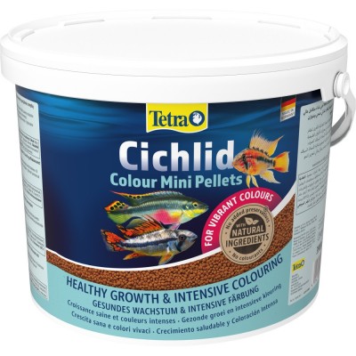 Корм Tetra Cichlid Colour Mini для невеликих цихлід, для яскравості забарвлення 10 л (гранули) 201385