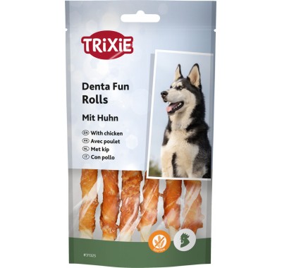 Ласощі для собак Trixie Паличка для чищення зубів з куркою DENTA Fun 70гр/12см (6шт) 31325