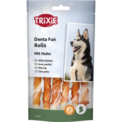 Ласощі для собак Trixie Паличка для чищення зубів з куркою DENTA Fun 70гр/12см (6шт) 31325