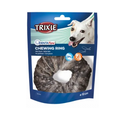 Ласощі для собак Trixie Кільце жувальне Denta Fun з рибою 10см/110г 31334