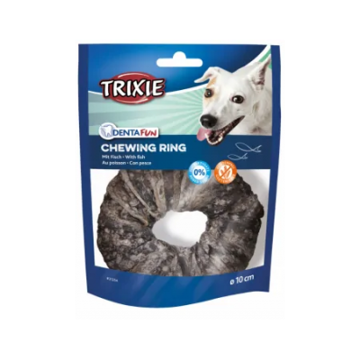 Ласощі для собак Trixie Кільце жувальне Denta Fun з рибою 10см/110г 31334