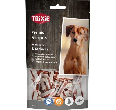 Ласощі для собак Trixie Premio Fish Chicken Stripes курка та лосось 75 г 31534