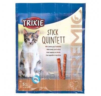 Ласощі для котів Trixie Premio Stick Quintett палички з ягнятком та індичкою 5х5г 42723