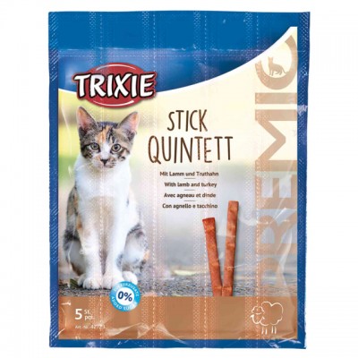 Ласощі для котів Trixie Premio Stick Quintett палички з ягнятком та індичкою 5х5г 42723