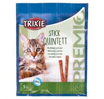 Лакомство для котов Trixie Premio Stick Quintett палочки с курицей и печенью 5х5г 42724