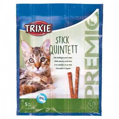 Ласощі для котів Trixie Premio Stick Quintett палички з куркою та печінкою 5х5г 42724
