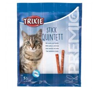 Ласощі для кішок Trixie Premio Stick Quintett палички з лососем та фореллю 5х5г 42725