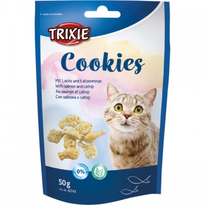 Печиво для кішок Trixie Cookies з лососем та котячою м'ятою 50г 42743