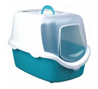 Туалет закрытый для котов Trixie Vico Easy Clean, аквамарин/белый 40х40х56 см, 40345