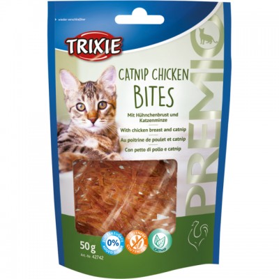 Ласощі для кішок Trixie Premio Catnip Chicken Bites куряче філе/кіш. м'ята 50г 42742