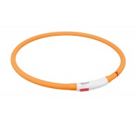 Нашийник Trixie світиться з USB силікон помаранчевий XS-XL 70cм/10мм 12646