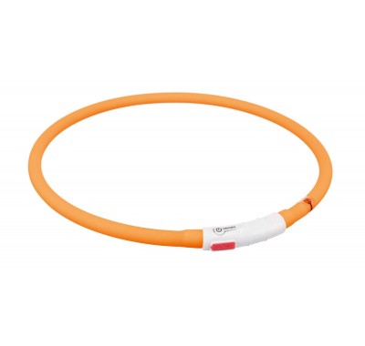 Нашийник Trixie світиться з USB силікон помаранчевий XS-XL 70cм/10мм 12646