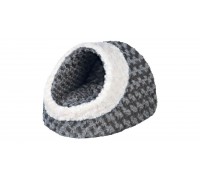 Лежак-печера для котів та собак Trixie Kaline, плюш, сірий/крем 35х26х41см 36341