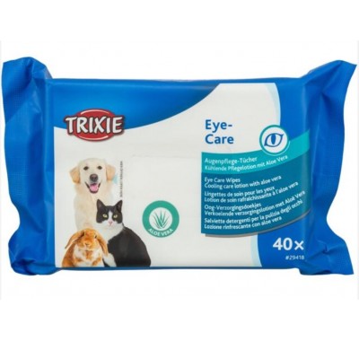 Салфетки очищающие Trixie по уходу за глазами для кошек, собак и мелких животных (40шт/уп), 29418