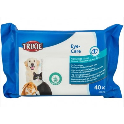 Серветки очищаючі Trixie для догляду за очима для котів, собак та дрібних тварин (40шт/уп), 29418