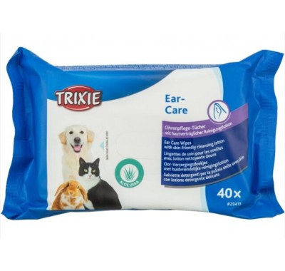 Серветки очищаючі Trixie для догляду за вухами для собак, кішок та інших дрібних тварин (40шт/уп), 29419