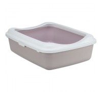 Туалет для кота з рамкою Trixie Classic, бузковий/білий, 37х15х48см 40186