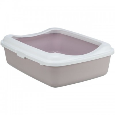 Туалет для кота Trixie Classic з рамкою, бузковий/білий, 37х15х48см А40186