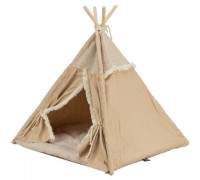 Лежак-вігвам для собак та кішок Trixie Tipi Boho, бежевий 55х65х55см 38211