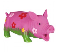 Игрушка для собак Trixie Поросенок с цветами хрюкающий 20см 35185