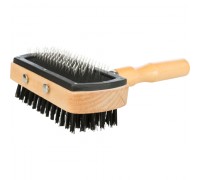  Trixie Щітка пуходерка двостороння для собак (щетина з наконечниками) 10х18см 2305