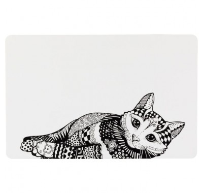 Килимок під миски Trixie Zentangle 44х28см біло-чорний 24788