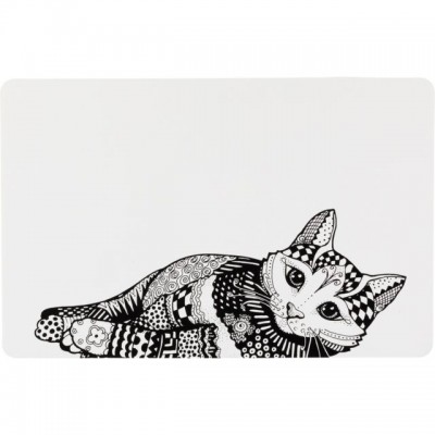 Килимок під миски Trixie Zentangle 44х28см біло-чорний 24788