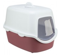 Туалет закритий для котів Trixie Vico 40х40х56см, бордовий/білий 40278