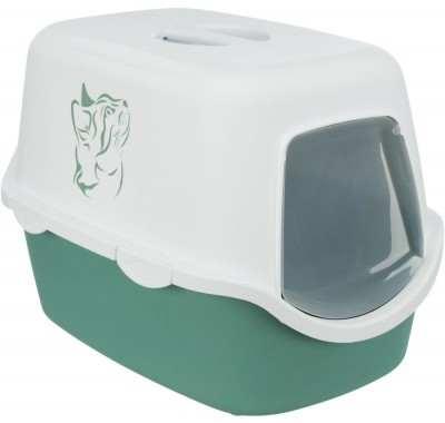Туалет закритий для котів Trixie Vico 40х40х56см, зелений/білий 40279