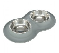 Миски для собак Trixie силікон/нержавіюча сталь, 2х0,4л/16см 24983