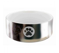 Миска керамічна для собак Trixie срібло/біла 0,3л/12см 25083