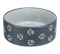 Миска керамічна для собак Trixie 0,75л/15см Jimmy чорна з лапками 24775