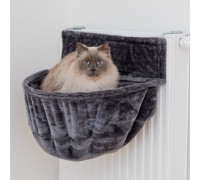 М'яке місце для кішок на радіатор Trixie Cuddly Bag XXL (плюш) 55х15х36см темно-сірий 43138