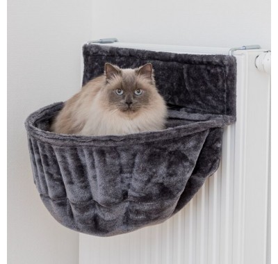 М'яке місце для кішок на радіатор Trixie Cuddly Bag XXL (плюш) 55х15х36см темно-сірий 43138