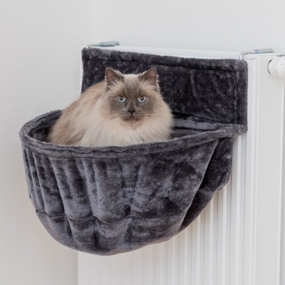 М'яке місце для кішок на радіатор Trixie Cuddly Bag XXL (плюш) 55х15х36см темно-сірий 43138