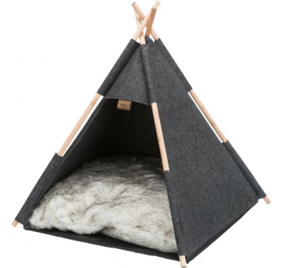 Лежак-вігвам для котів та собак Trixie Tipi (повсть), антрацит 55х65х55см 36275