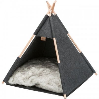 Лежак-вігвам для котів та собак Trixie Tipi (повсть), антрацит 55х65х55см 36275