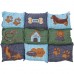 Матрац для собак Patchwork 80х55см блакитний/зелений з собачками 37069