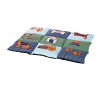Матрац для собак Patchwork 80х55см голубой/зеленый с собачками 37069