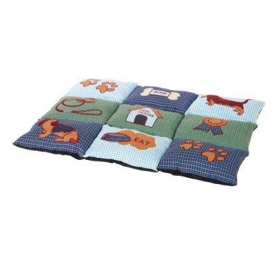 Матрац для собак Patchwork 80х55см блакитний/зелений з собачками 37069