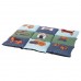 Матрац для собак Patchwork 80х55см блакитний/зелений з собачками 37069