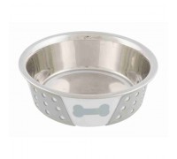 Миска металева для собак із силіконовим покриттям Trixie 0,4л/14см 25255