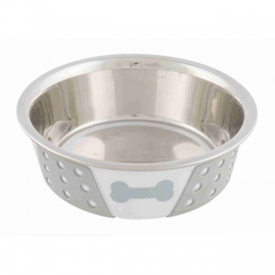 Миска металева для собак із силіконовим покриттям Trixie 0,4л/14см 25255